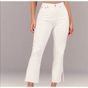 Abercrombie &‎ Fitch Jeans Curve Love White Ultra High Rise Kick Flare Size 4S